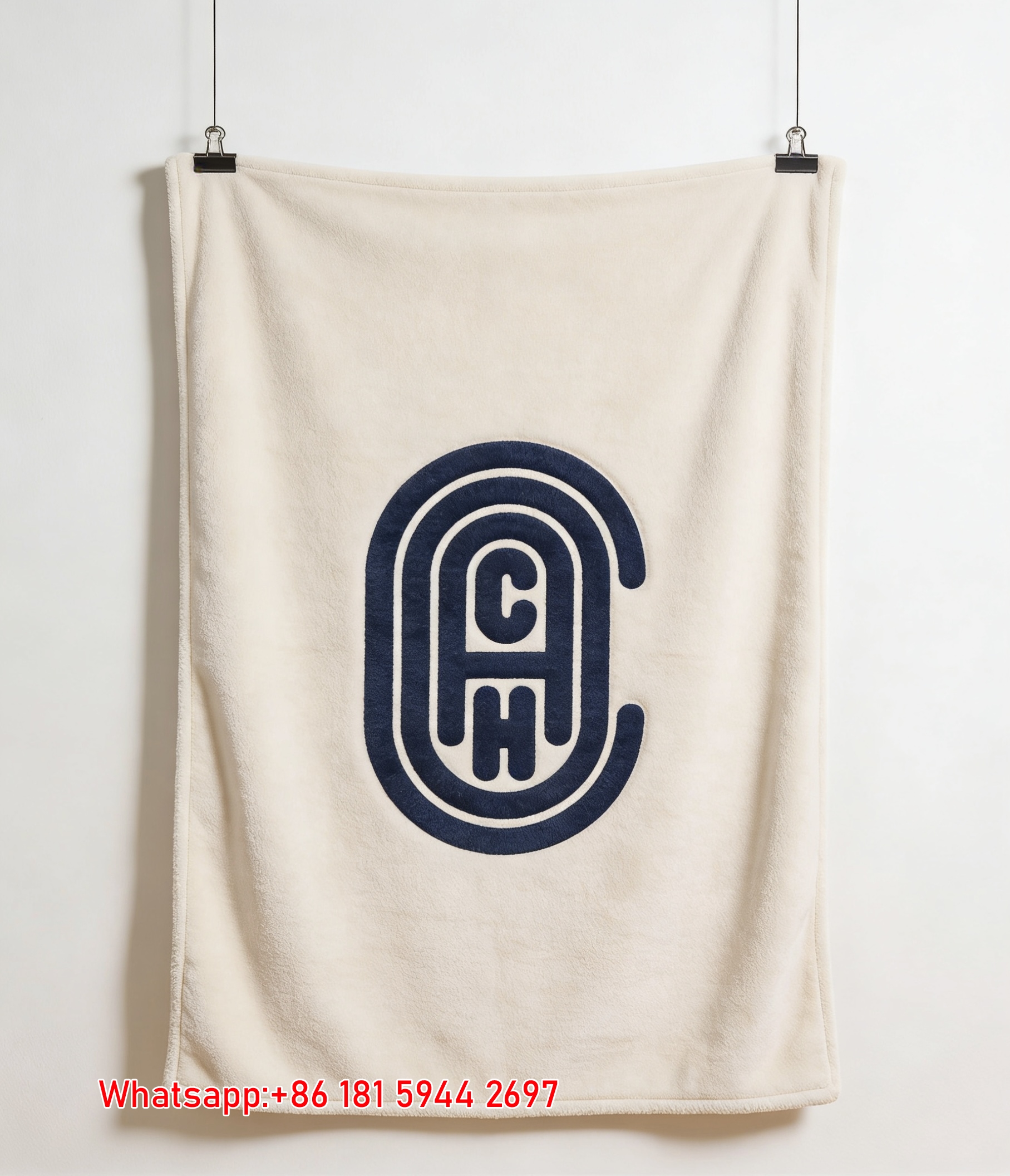 Coach Vintage Monogram Oval Logo Flannel Throw Blanket C047